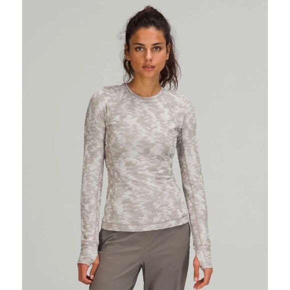 lululemon athletica Tops - Lululemon It’s Rulu Run Long Sleeve in Data Rush Mini Jacquard White Opal Rover